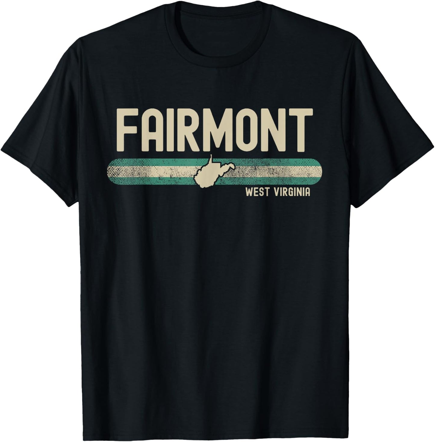 Fairmont WV | West Virginia | Travel & 80s Style T-Shirt - T-Shirt | Black
