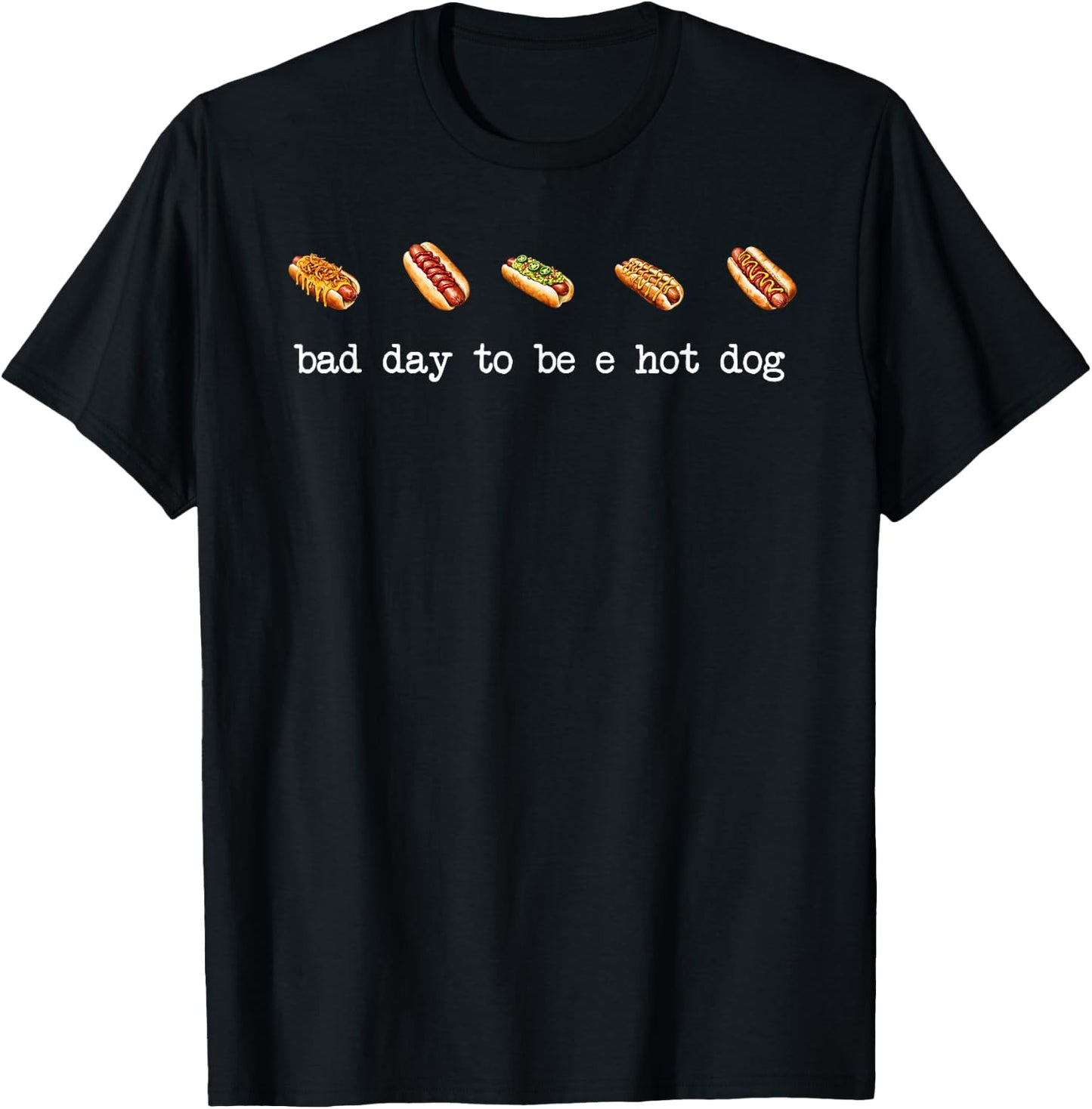 Bad Day to Be A Hotdog Funny BBQ Patriotic Food Retro T-Shirt - T-Shirt | Black