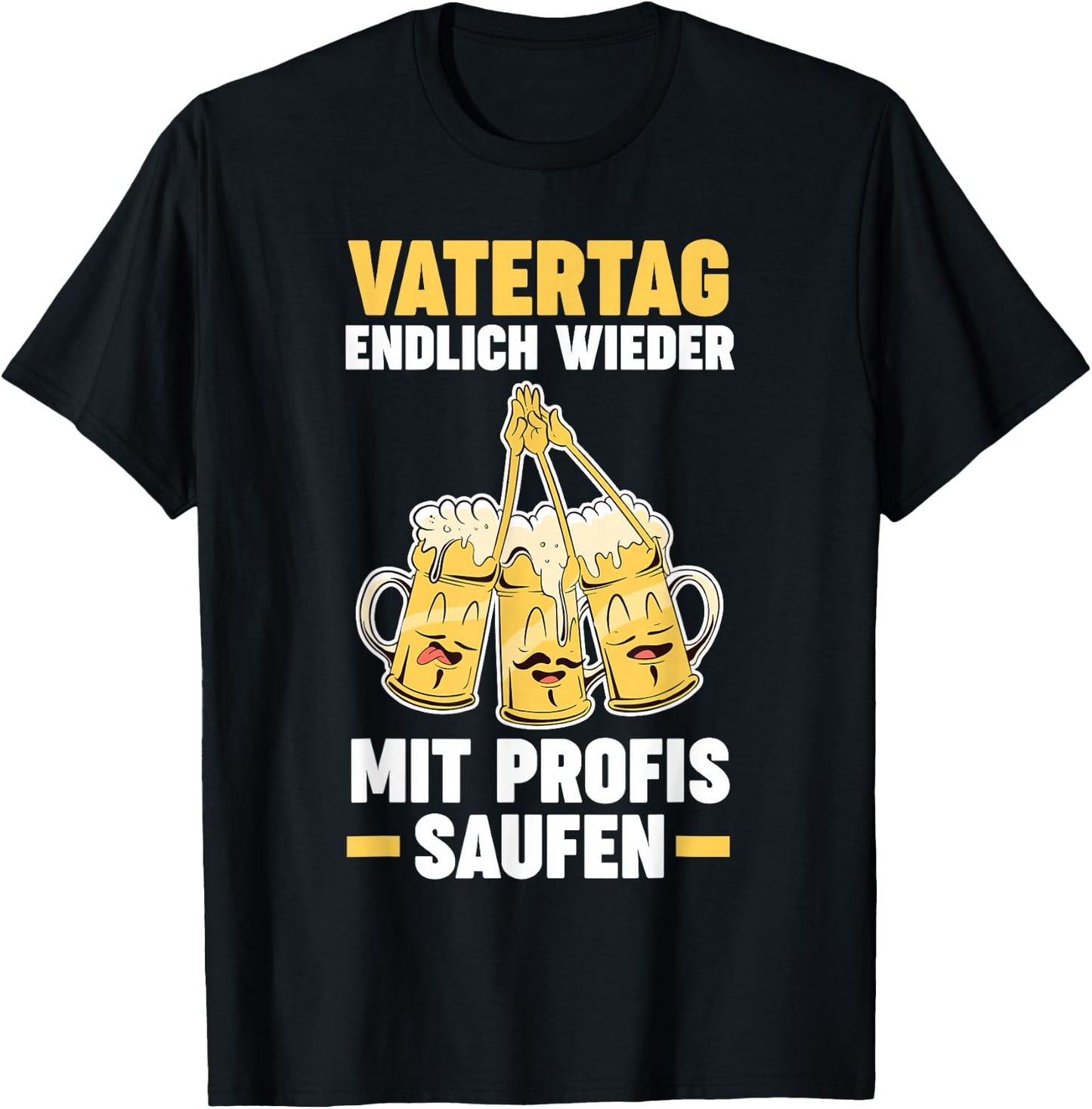 Papa Vater Bier Saufen Vatertag T-Shirt - T-Shirt | Black