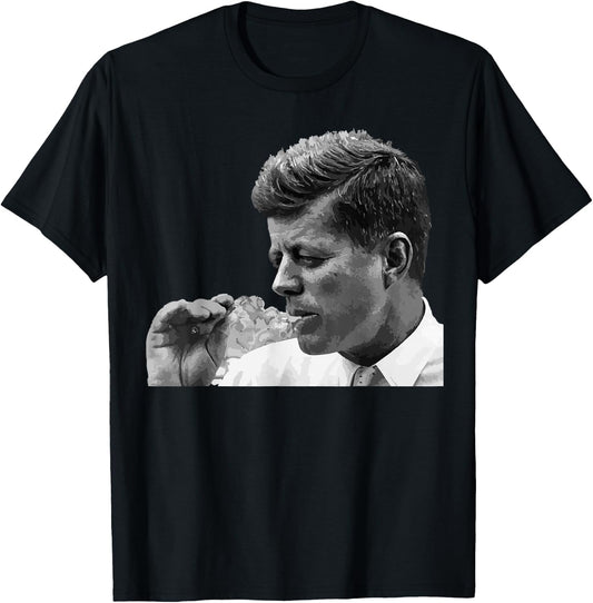 JFK John F Kennedy Cigar Smoker , black T-Shirt - T-Shirt | Black