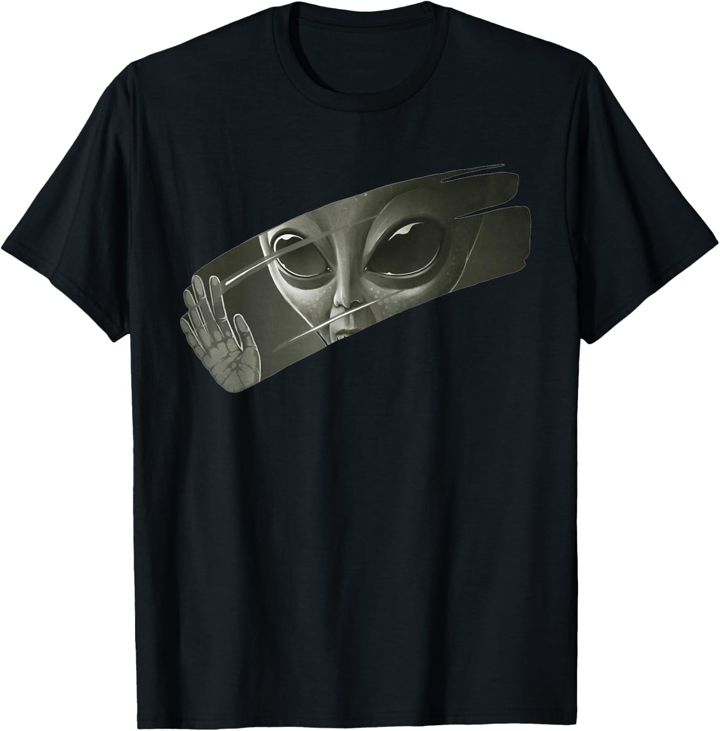 Aliens | Men's Women's Funny Graphic UFO Alien , black T-Shirt - T-Shirt | Black