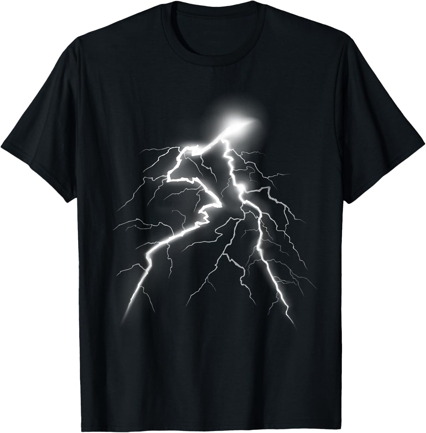 LIGHTNING Thunder Lightning Bolt Storm Strikes T-Shirt - T-Shirt | Black