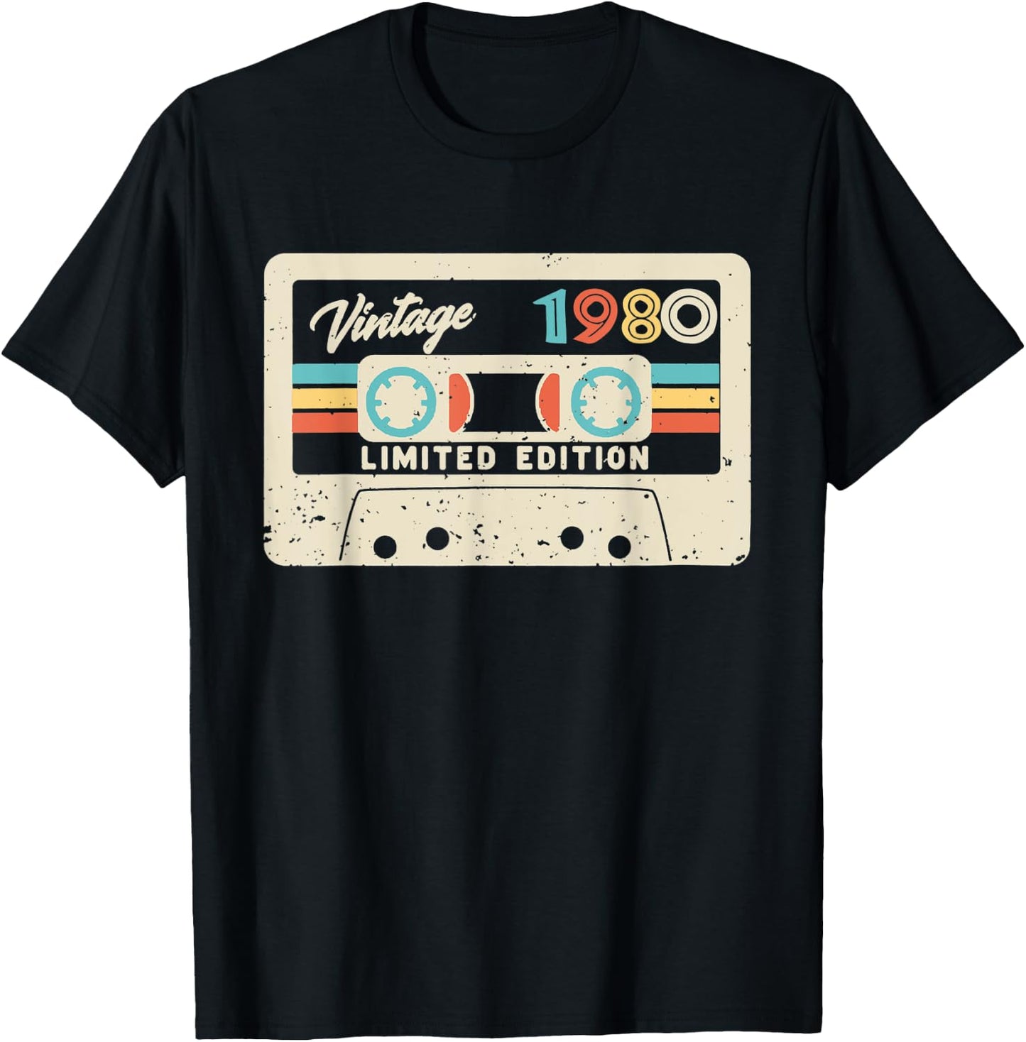 42nd Birthday Gift Vintage 1980 Limited Edition Cassette T-Shirt - T-Shirt | Black