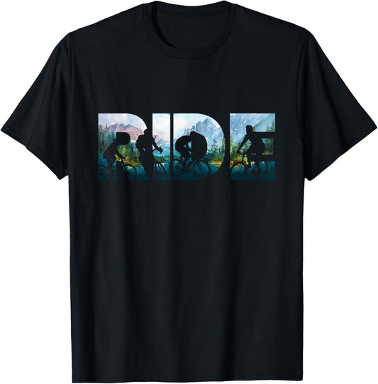 Mountain Bicycle Ride Shirt Cool MTB Downhill Mountain Biker T-Shirt - T-Shirt | Black