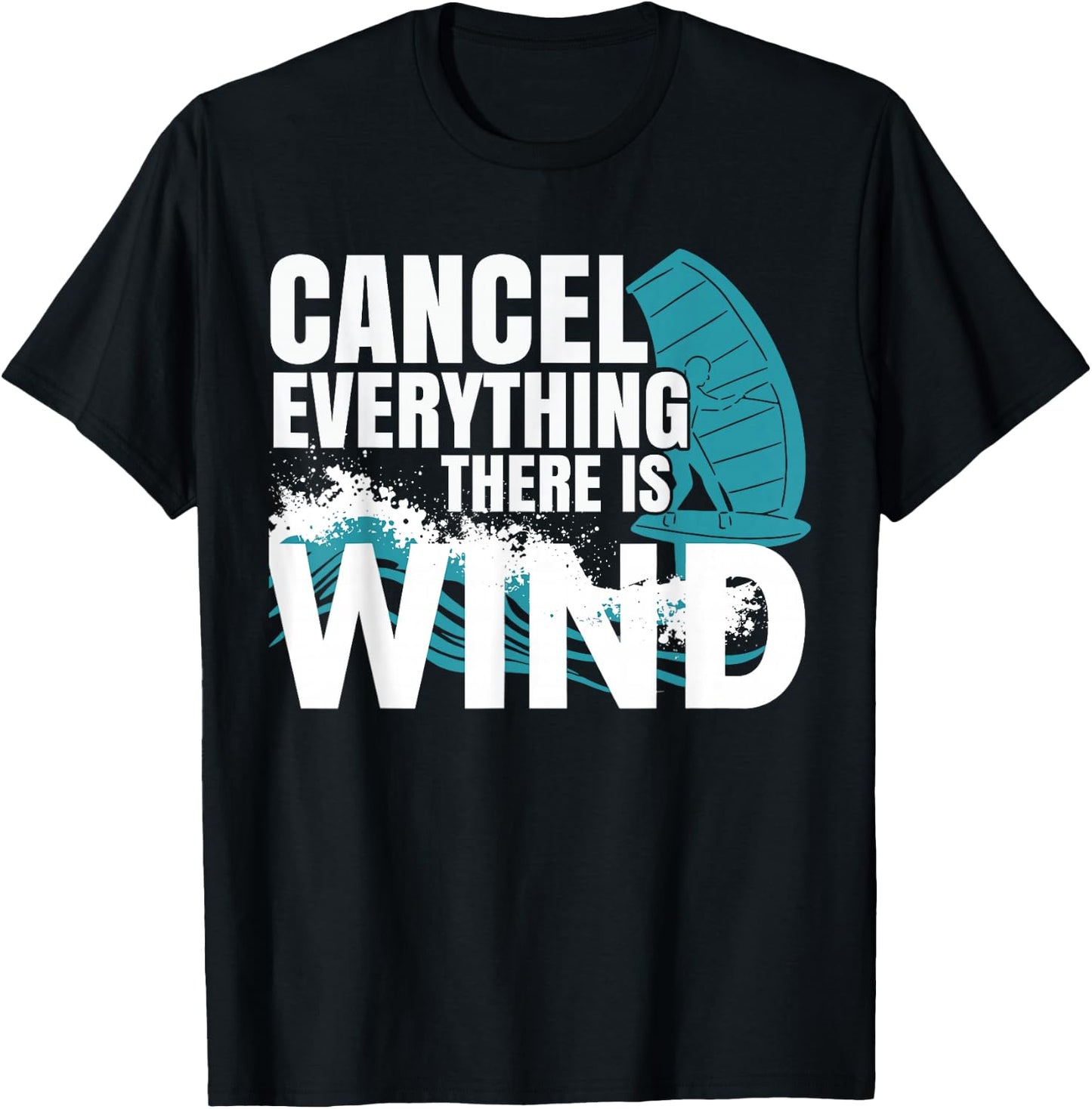 Wing Foil Wingboard , Black, S T-Shirt - T-Shirt | Black