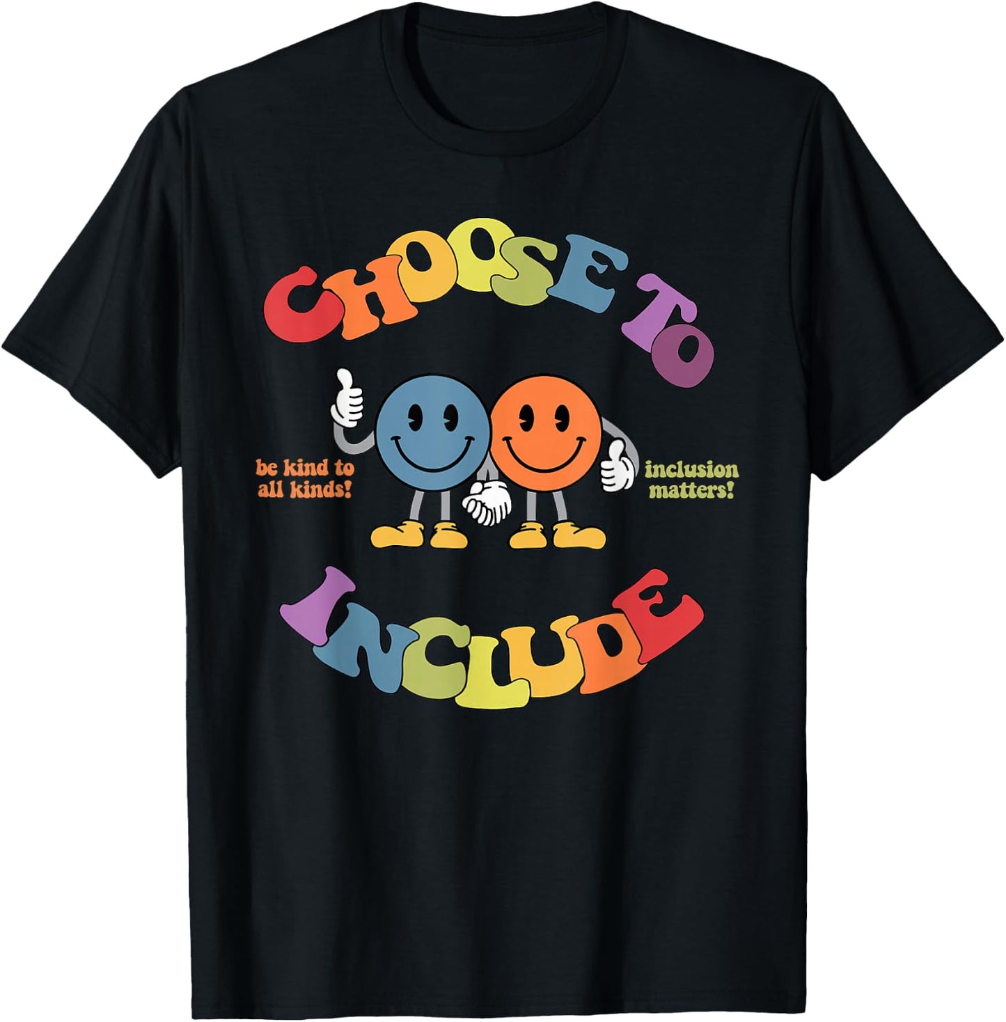 Choose To Include Autism Awareness Be Kind To All Kinds T-Shirt - T-Shirt | Black
