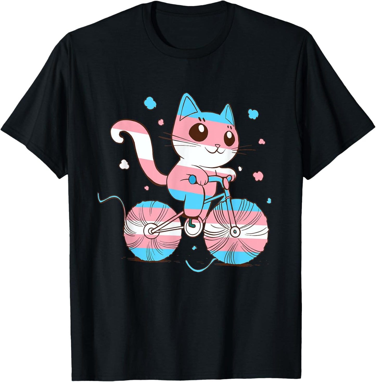 Transgender Pride Biking Cat Transsexual Transgender T-Shirt - T-Shirt | Black