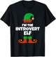 I'm The Introvert Elf Family Pajama Christmas Funny T-Shirt - T-Shirt | Black
