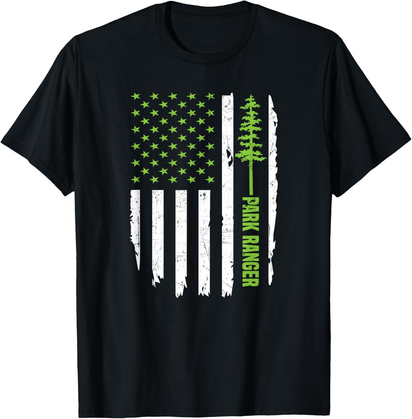 USA Flag Park Ranger T-Shirt - T-Shirt | Black