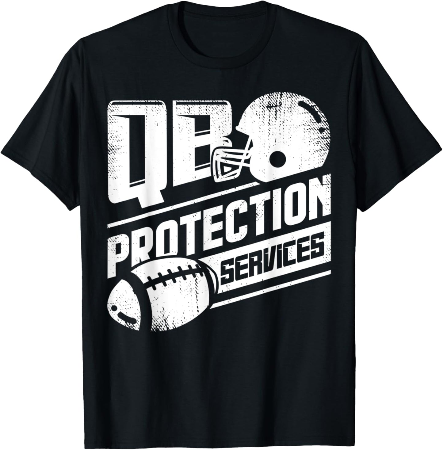 Funny Offensive Linemen Quarterback QB Protection Services T-Shirt - T-Shirt | Black