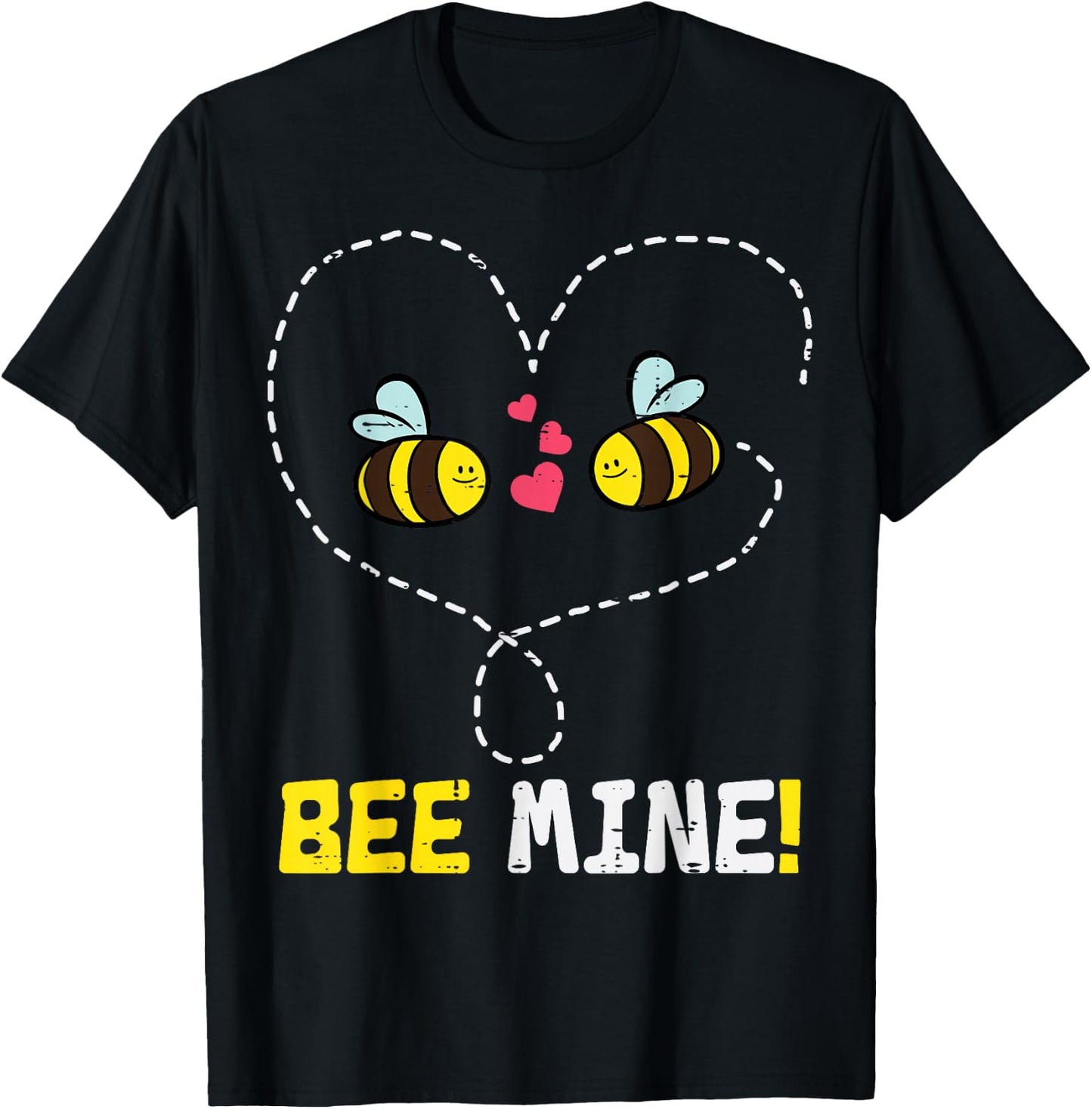 Valentines Day Bee Mine Cute Couple Beekeeper Men Women Kids T-Shirt - T-Shirt | Black