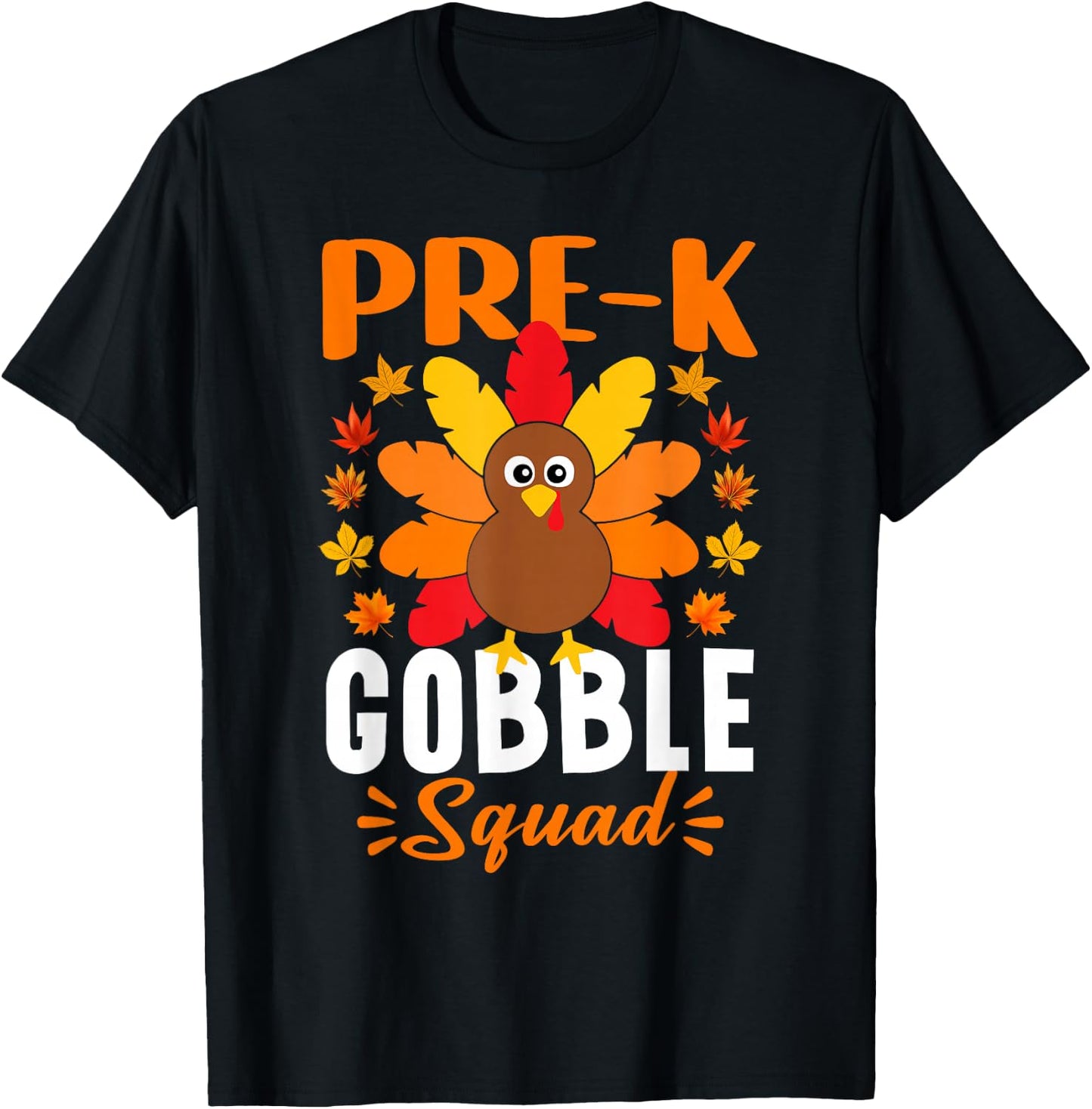 Pre-k Gobble Squad Funny Turkey Thanksgiving T-Shirt - T-Shirt | Black