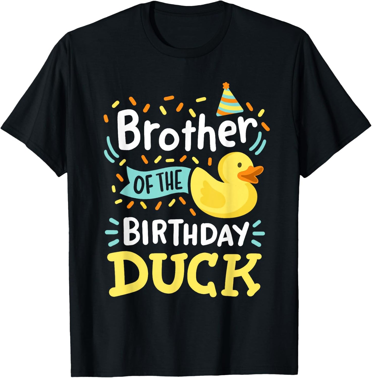 Kids Birthday Duck Crew Gear Brother Of The Birthday Duck Boy Rubber Duck Bday Family T-Shirt - T-Shirt | Black