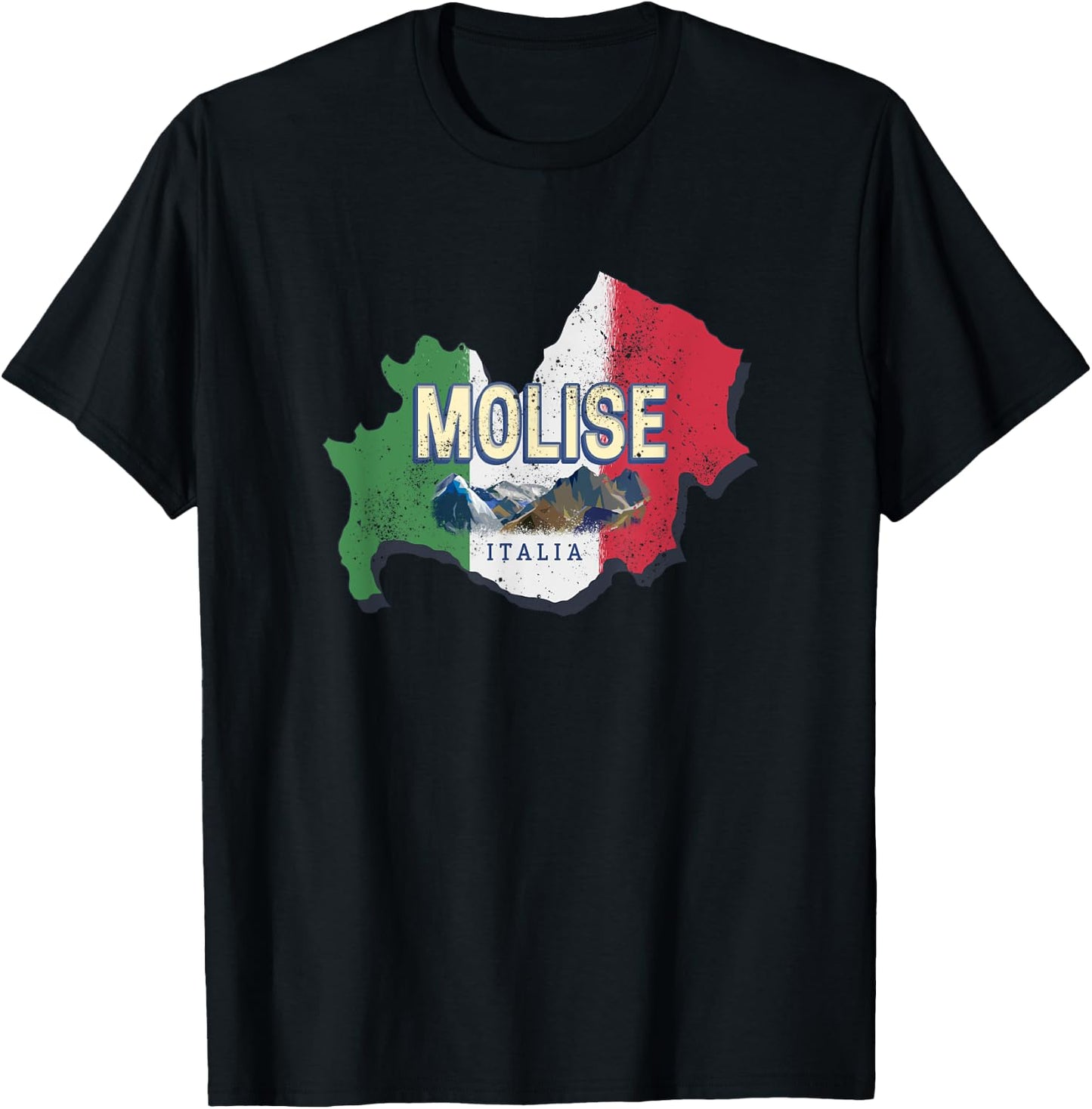 Molise Italy Retro Region Map Vintage Souvenir T-Shirt - T-Shirt | Black
