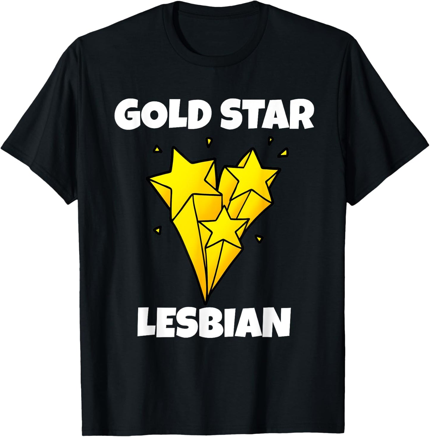 Funny Gold Star Lesbian Novelty Gay Pride Shirt T-Shirt - T-Shirt | Black