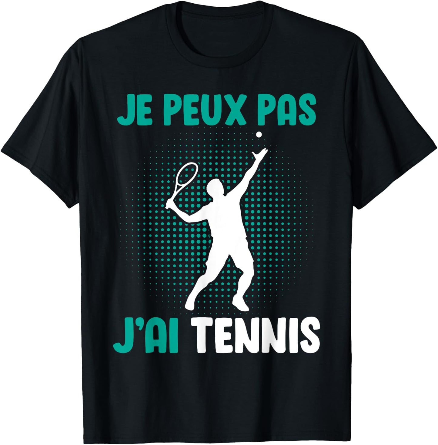 Je Peux Pas J'Ai Tennis For Boys Man , Black, S T-Shirt - T-Shirt | Black