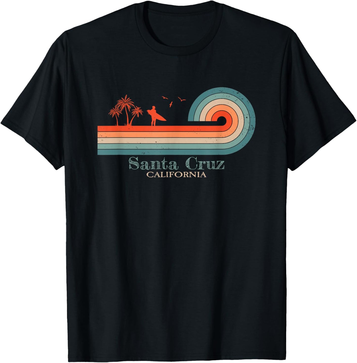 Santa Cruz CA Kalifornien Surfer I Santa Cruz Kalifornien T-Shirt - T-Shirt | Black
