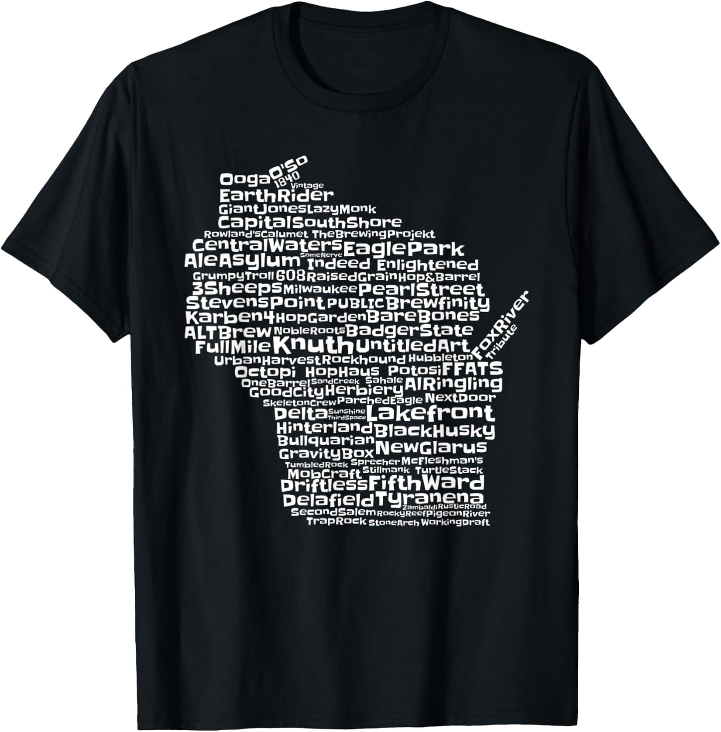 Drink Local Wisconsin Breweries T-Shirt - T-Shirt | Black