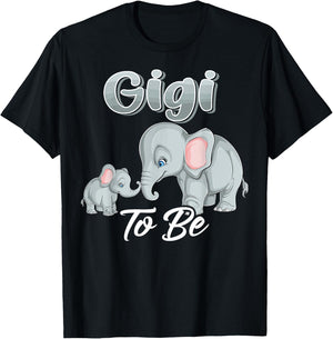 Soon Gigi To Be Elephants For Baby Shower Gender Reveal Mimi T-Shirt - T-Shirt | Black
