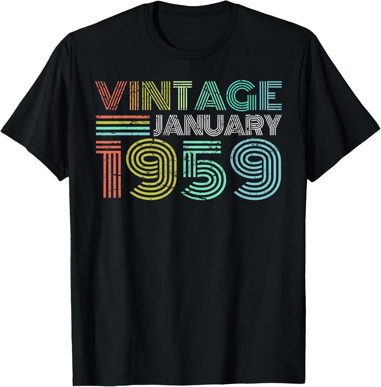 Vintage January 1959 Retro Born in January 1959 T-Shirt - T-Shirt | Black