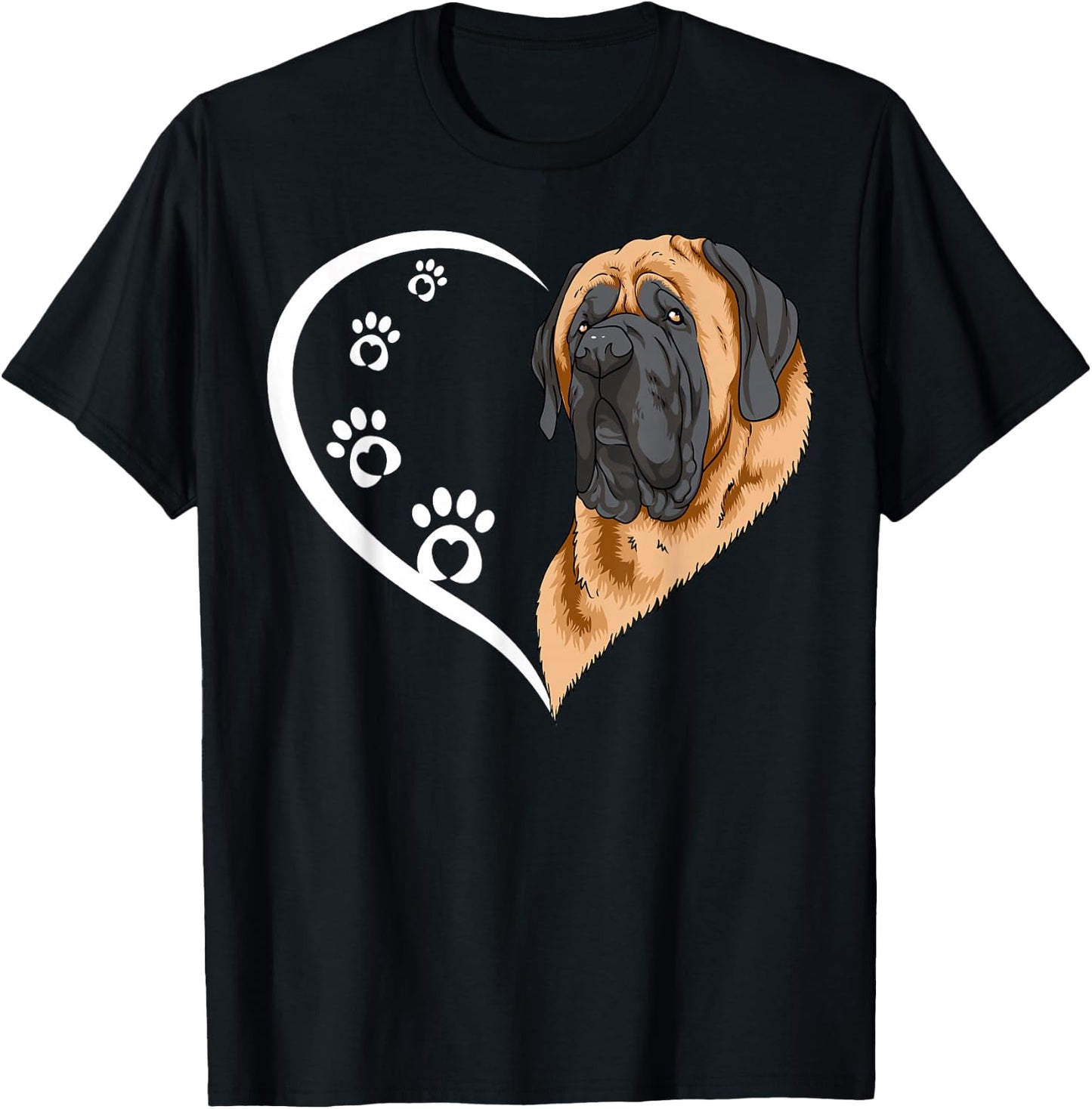 Mastiff Shirts Girls Kids Heart Cute Mastiff T-Shirt - T-Shirt | Black
