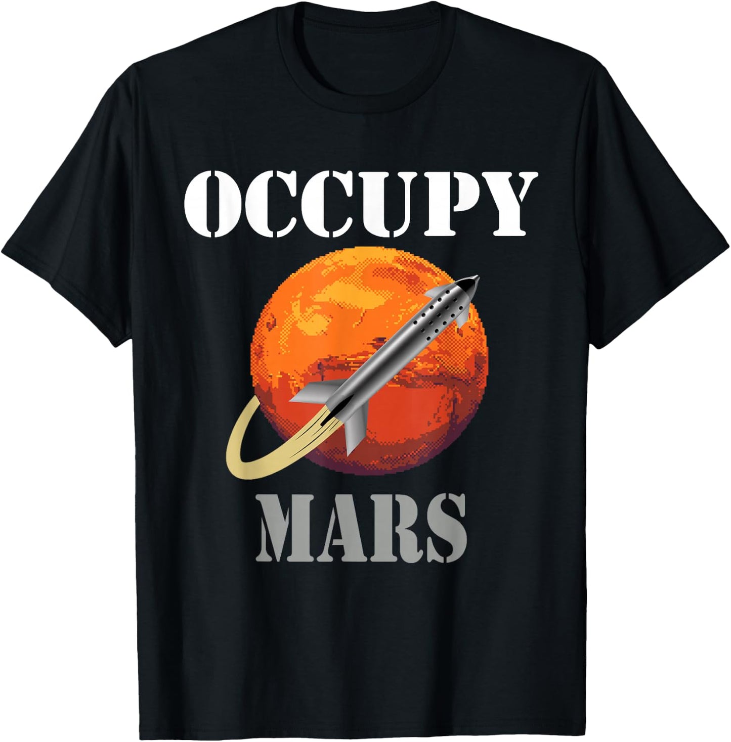 SCI-FI Space interstellar rocket starship Occupy Mars T-Shirt - T-Shirt | Black