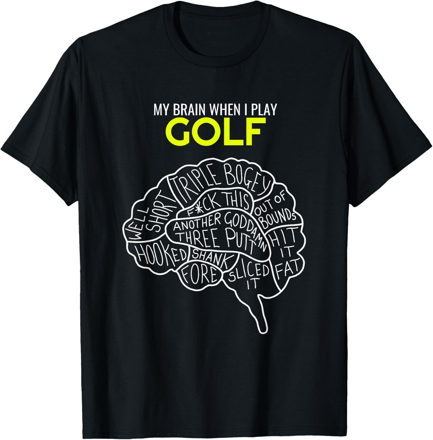 Funny Golf Joke Frustrated Angry Rubbish Golfer Dad Golfing T-Shirt - T-Shirt | Black