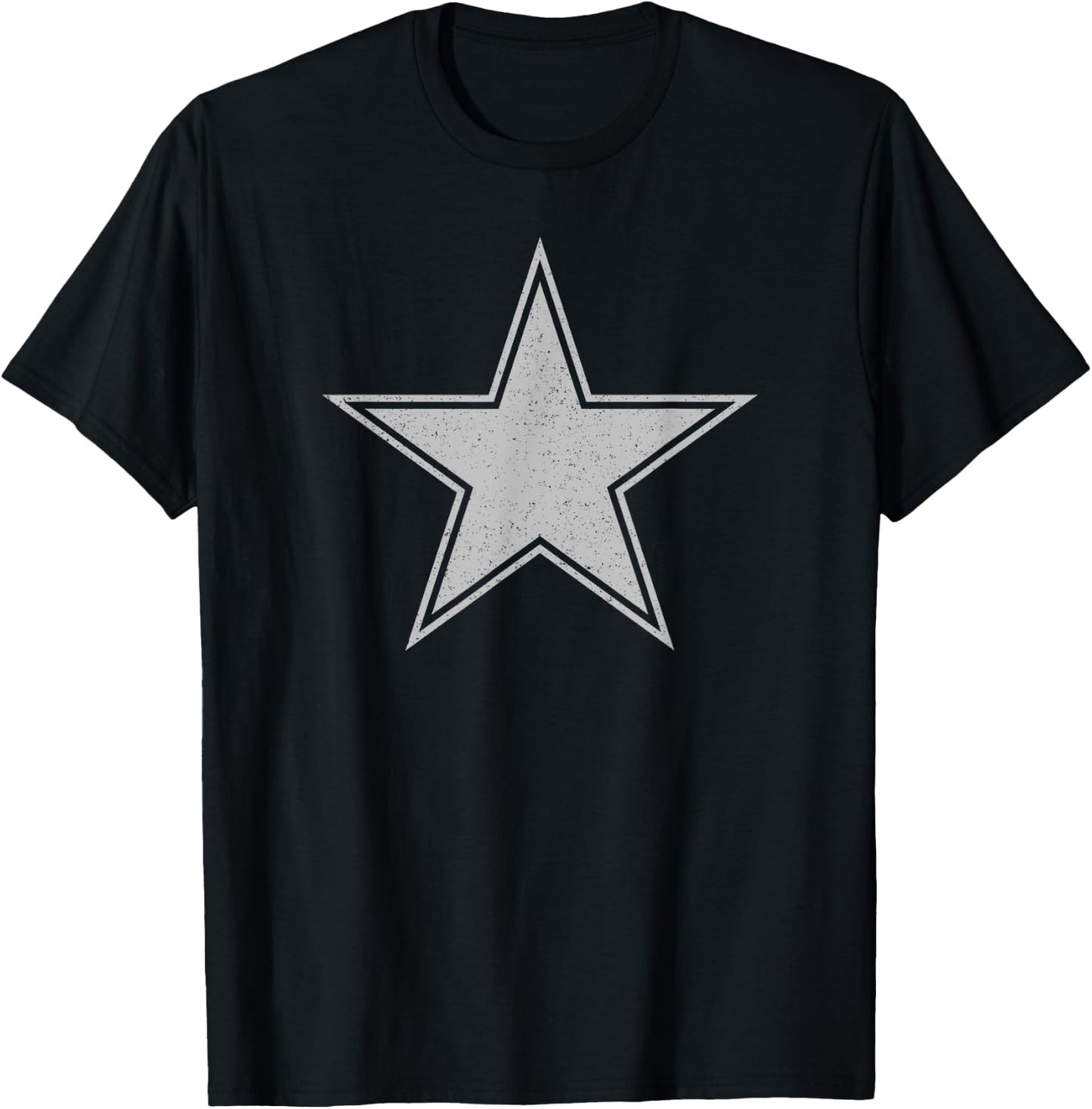Silver Star on a , black T-Shirt - T-Shirt | Black