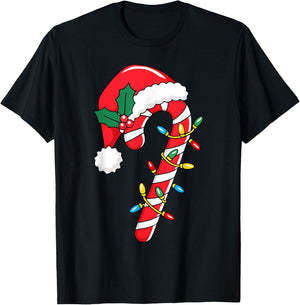 Christmas Candy Cane Santa Xmas Kids Toddler Youth Women Men T-Shirt - T-Shirt | Black