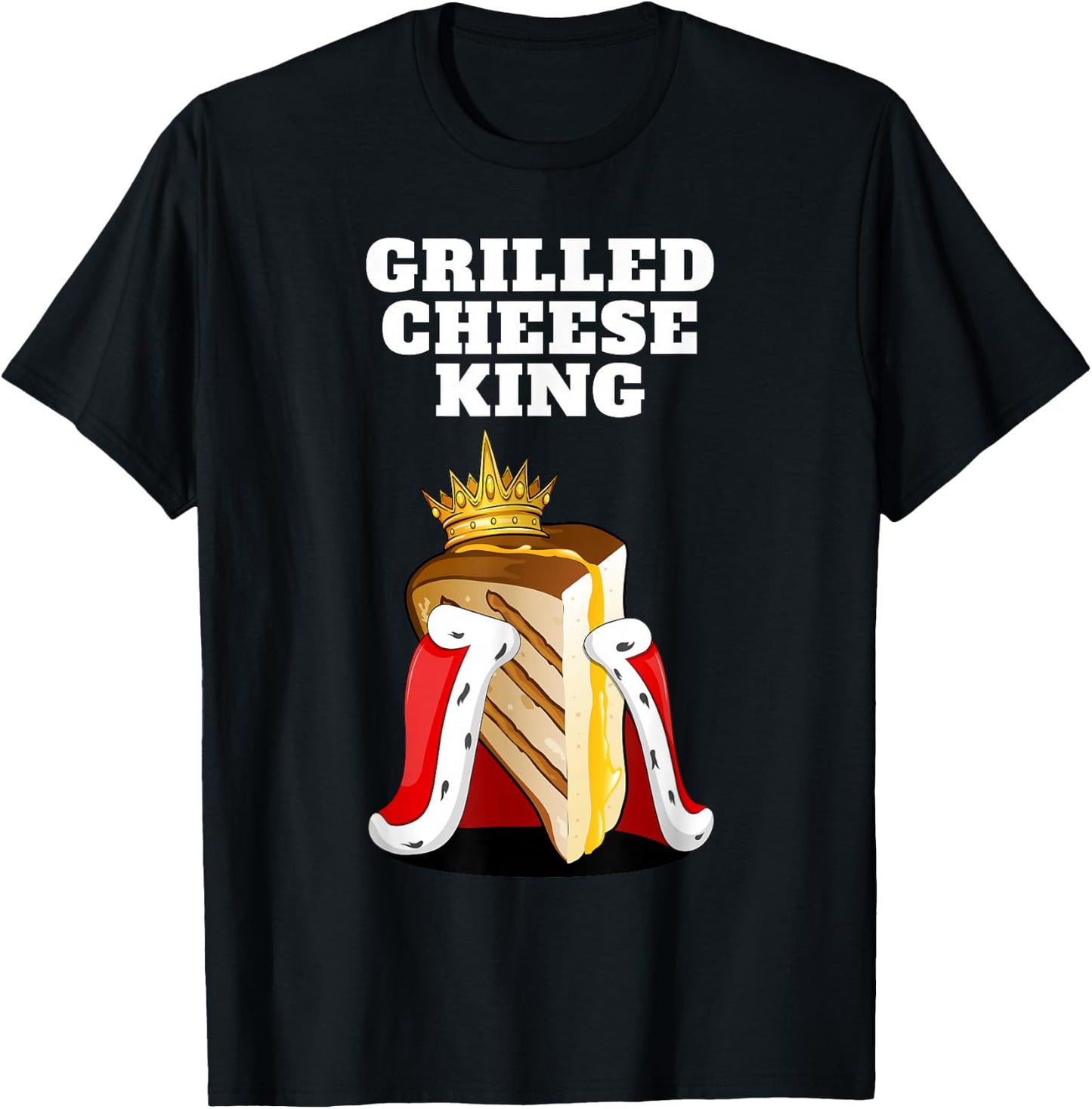 Grilled Cheese Shirts | Grilled Cheese King - Black, Small T-Shirt - T-Shirt | Black