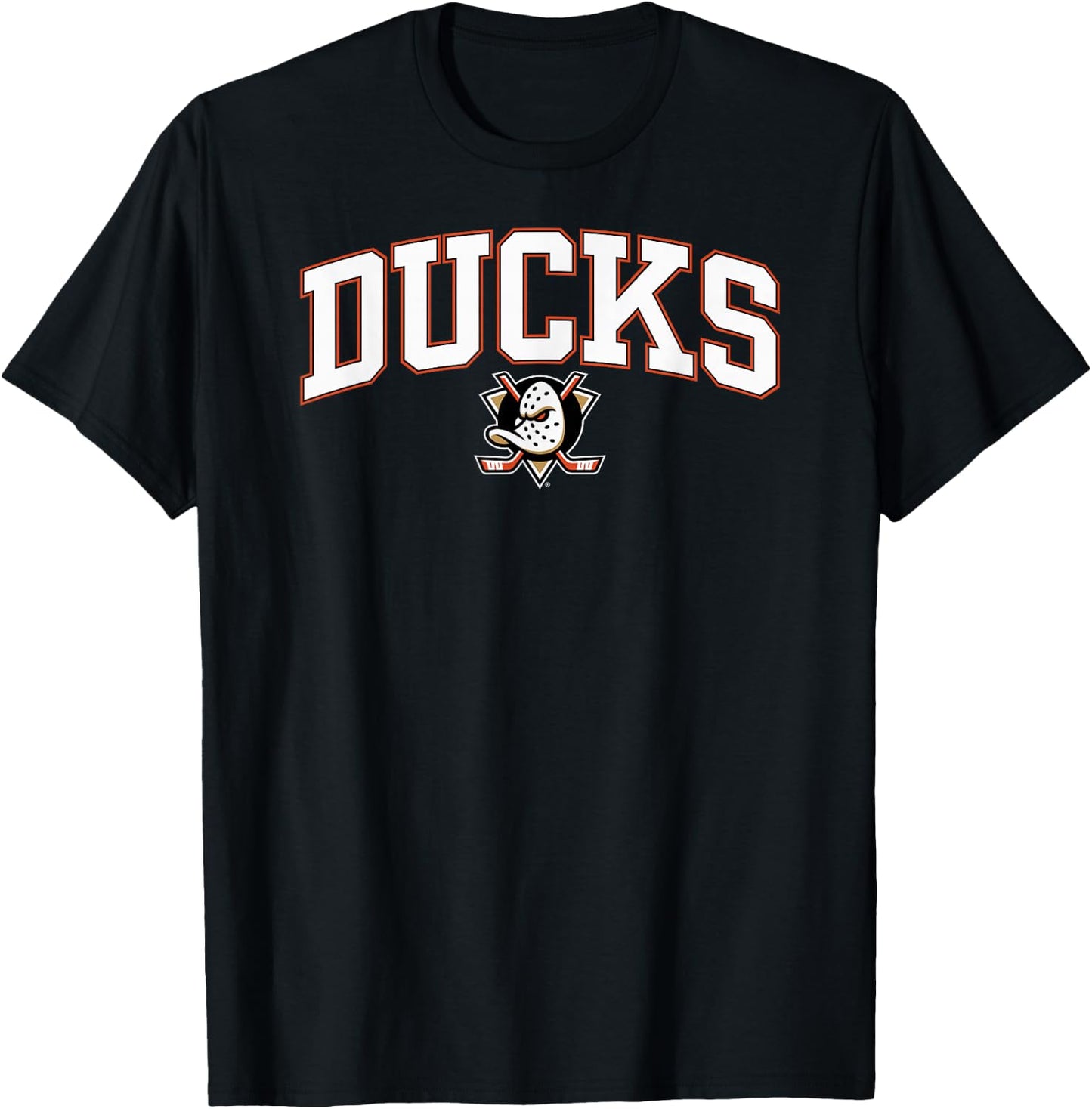 Anaheim Ducks Arch Over Dark Heather NHL Officially Licensed T-Shirt - T-Shirt | Black