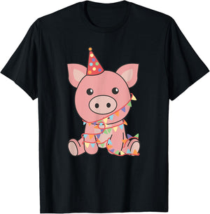 Geburtstag Schwein Kinder Birthday Animal Kids T-Shirt - T-Shirt | Black
