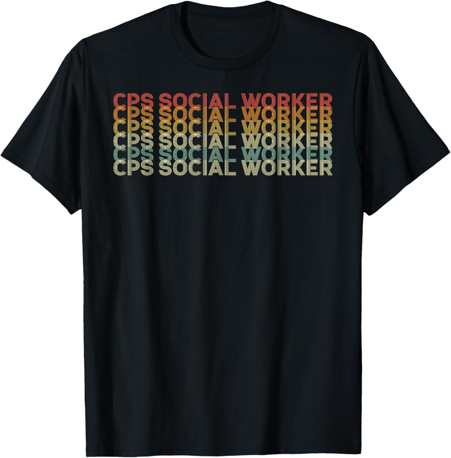 Retro 70s Cps Social Worker Job Title T-Shirt - T-Shirt | Black