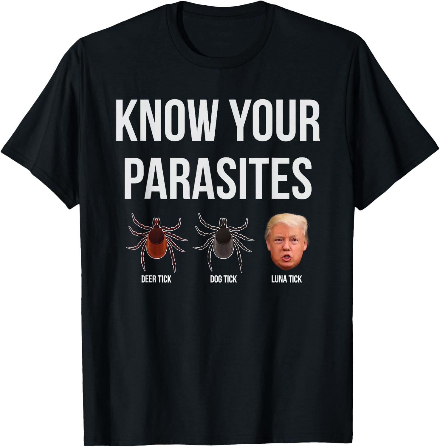 Funny President Donald Trump Parasite Lunatic T Shirt T-Shirt - T-Shirt | Black