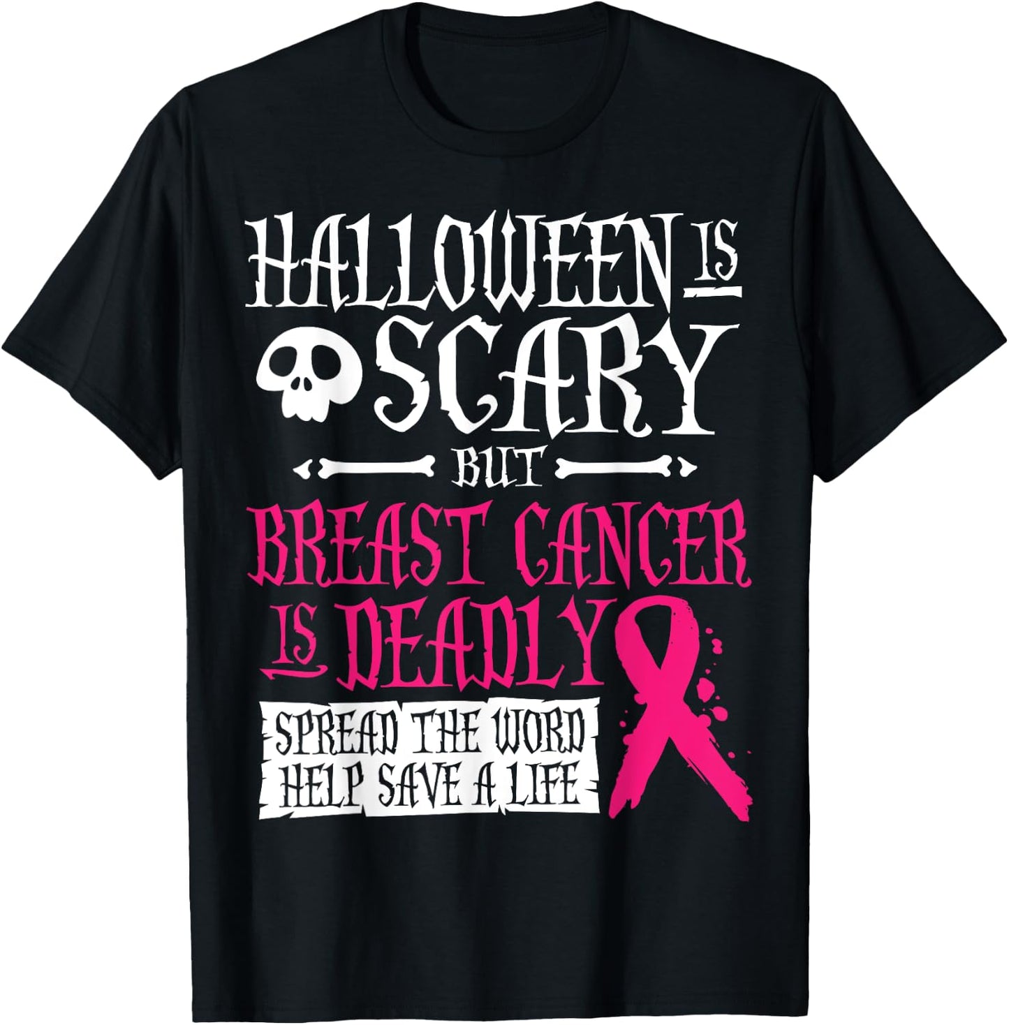Halloween Costume Breast Cancer Awareness T-Shirt - T-Shirt | Black