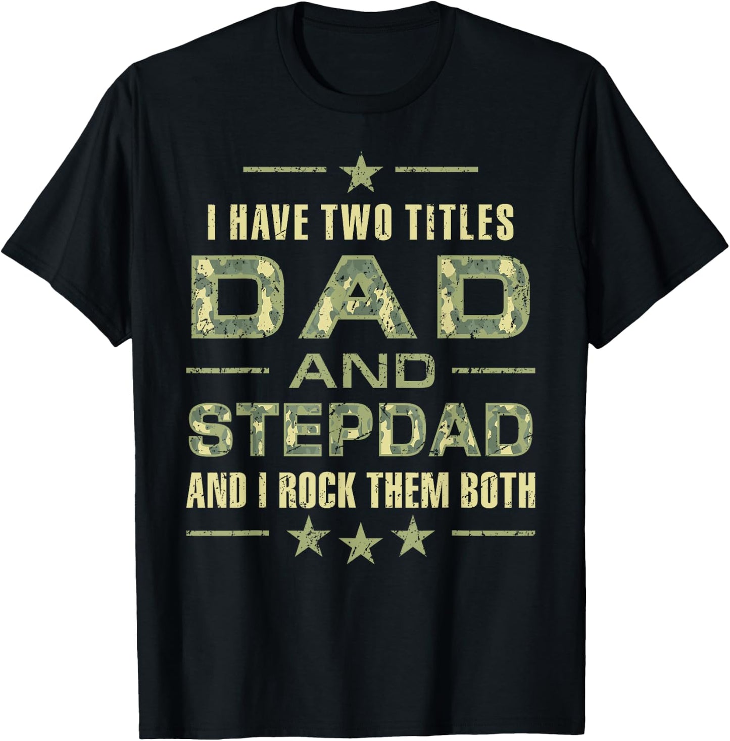 Best Dad and Stepdad Funny Christmas From Wife For Husband T-Shirt - T-Shirt | Black