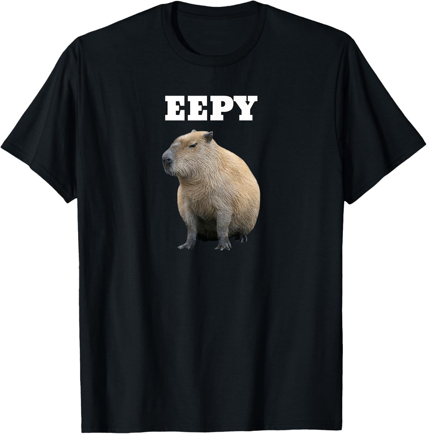 Eepy Capybara, Sleepy Capybara Meme T-Shirt - T-Shirt | Black