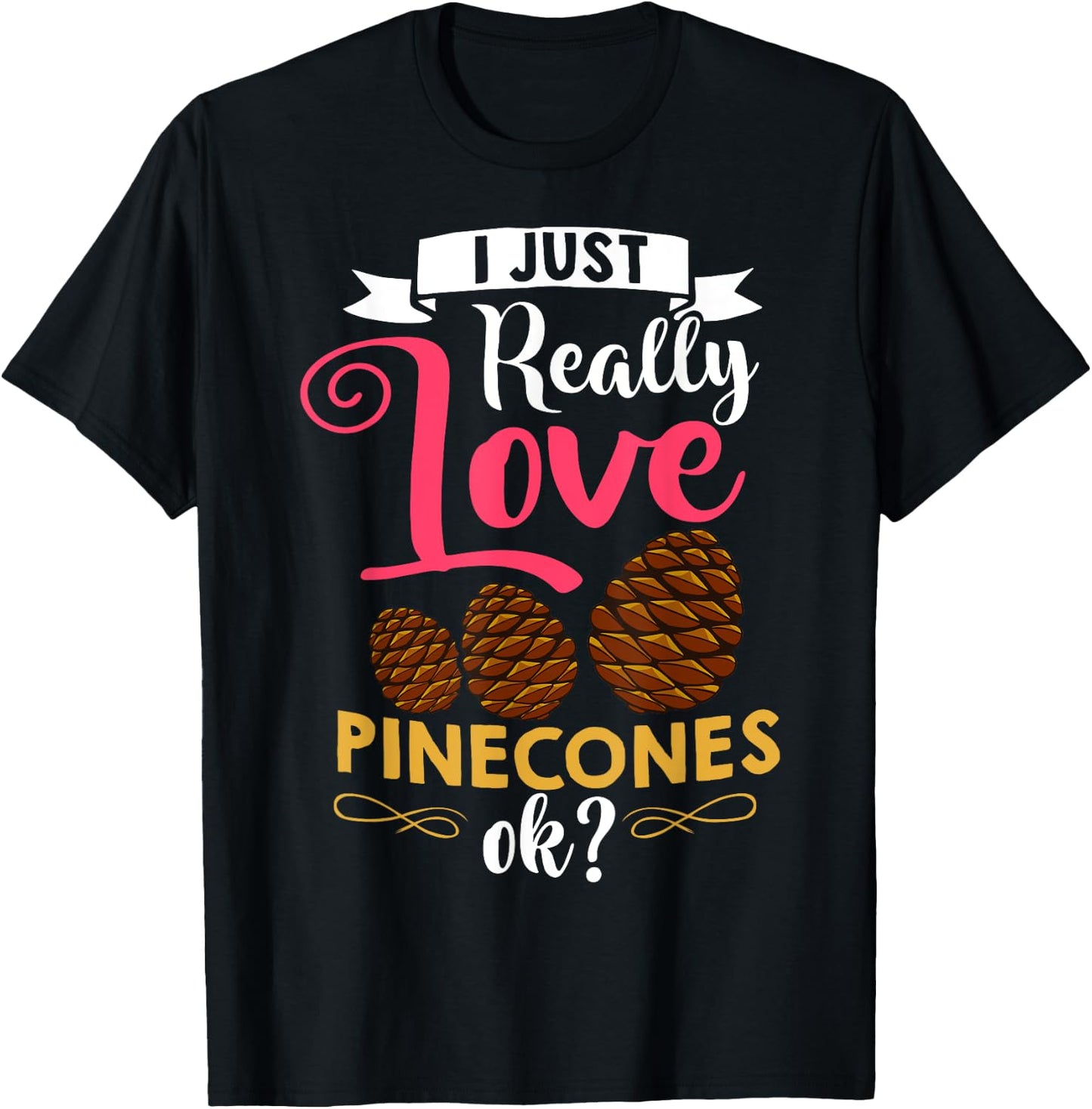 Pinecone Pine Cones Tree Wreath T-Shirt - T-Shirt | Black