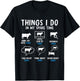 Things I Do in My Spare Time Cow Enthusiast Cow Colorful T-Shirt - T-Shirt | Black
