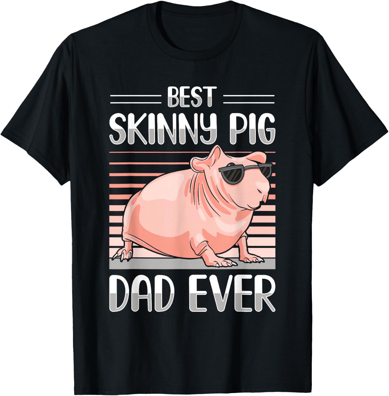Hairless Guinea Pig Skinny Pig Owner Cavy Rodent Pet T-Shirt - T-Shirt | Black
