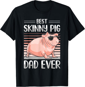 Hairless Guinea Pig Skinny Pig Owner Cavy Rodent Pet T-Shirt - T-Shirt | Black