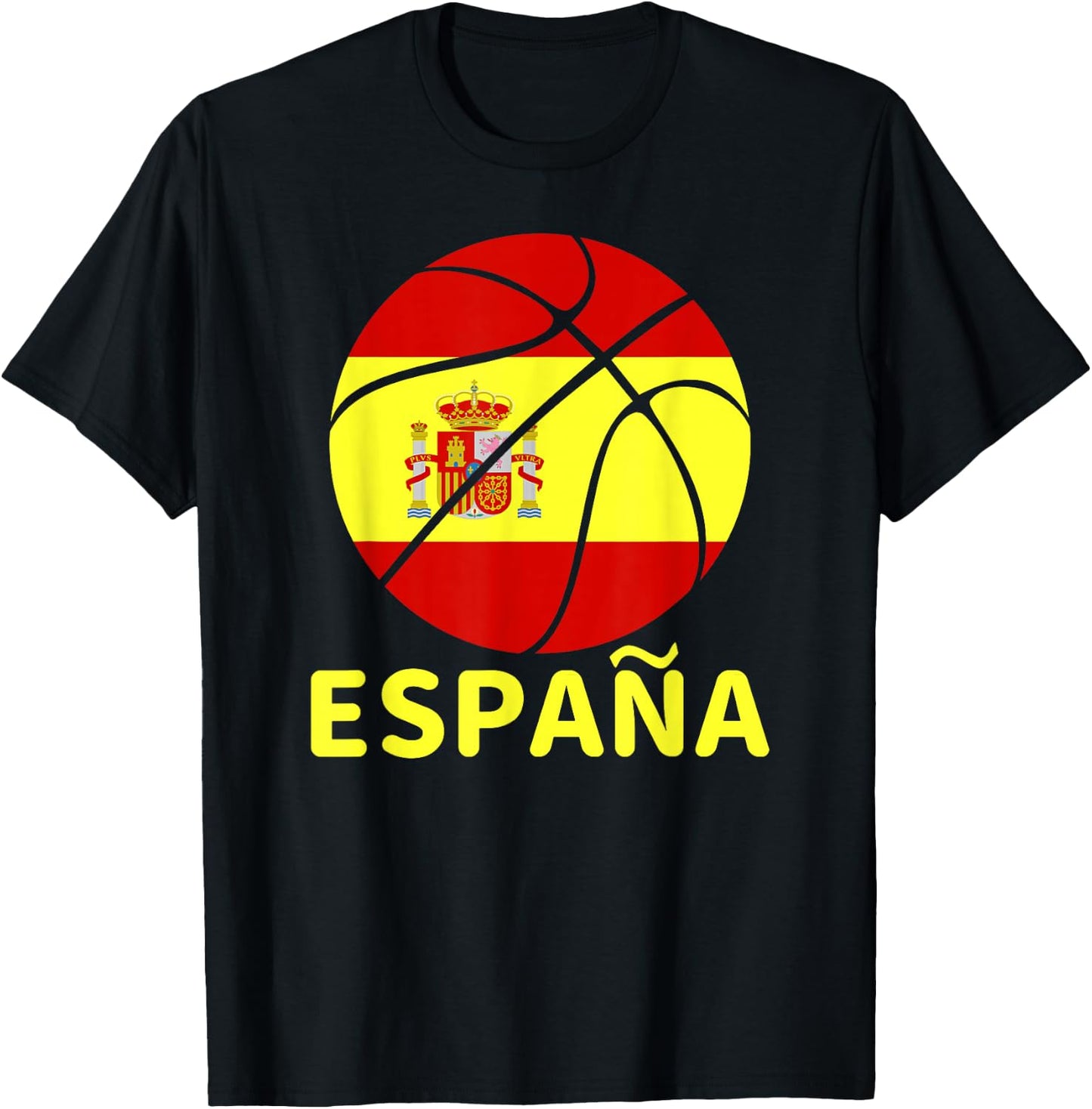 España Spain Spanish Basketball Jersey Flag Print T-Shirt - T-Shirt | Black