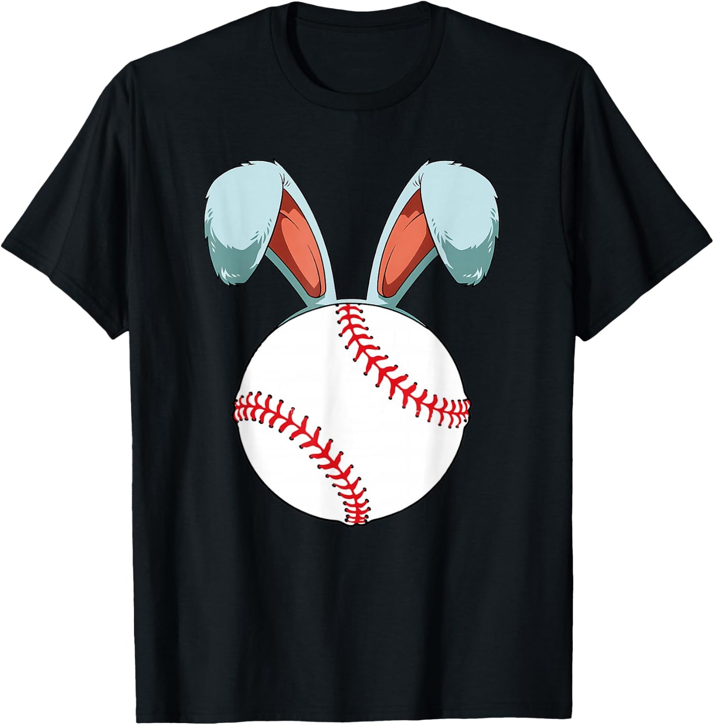 Easter Bunny Ears Baseball Easter Eggs Ball Rabbits Lover T-Shirt - T-Shirt | Black