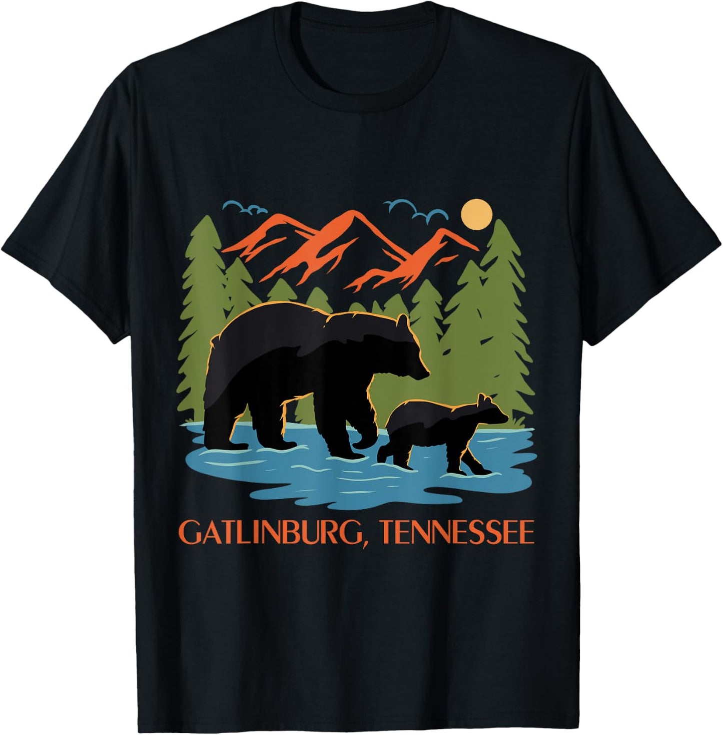 Vintage Gatlinburg Tennessee Smoky Mountains National Park T-Shirt - T-Shirt | Black