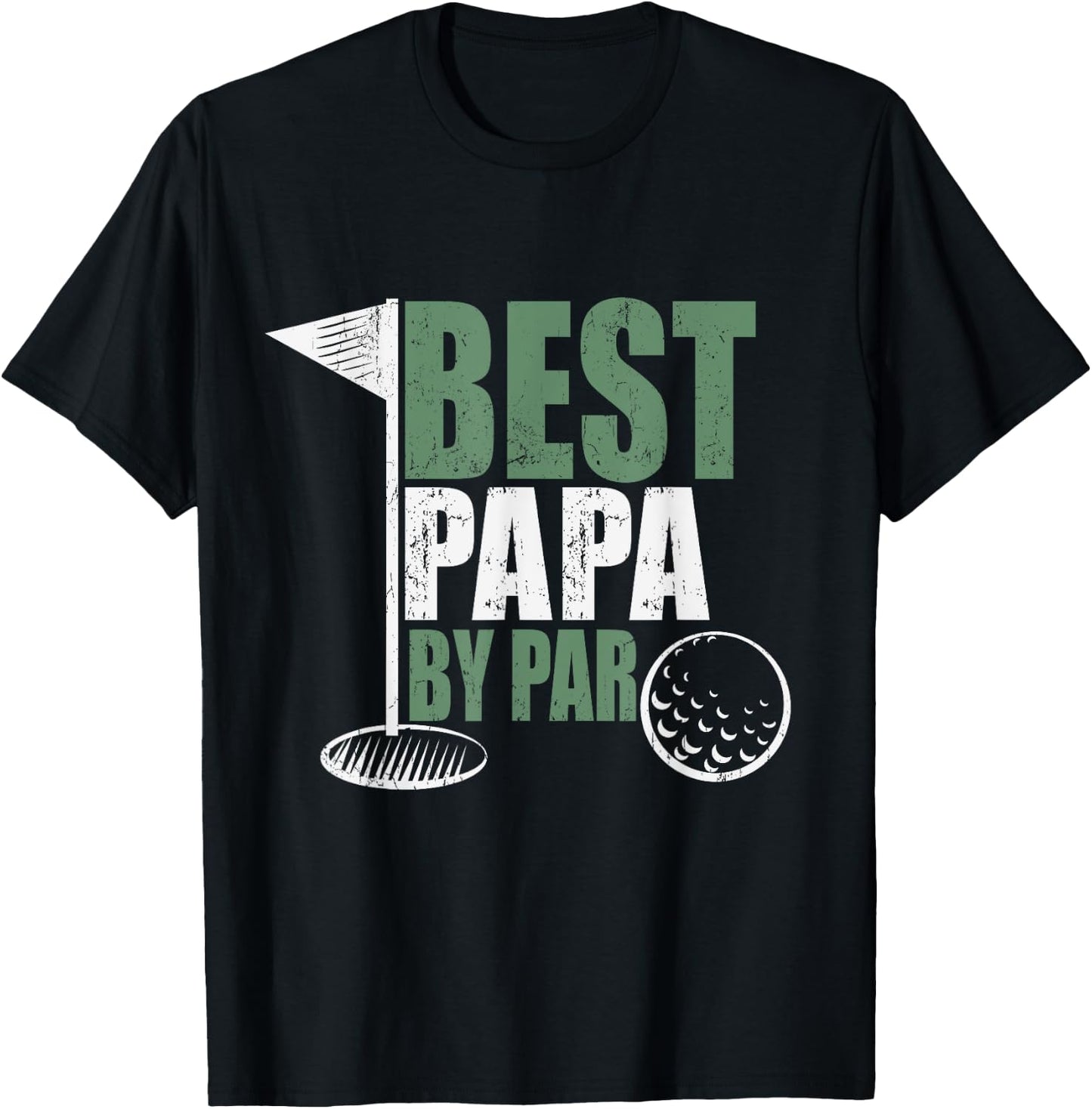 Best Papa By Par Father's Day Golf Shirt Gift Grandpa T-Shirt - T-Shirt | Black