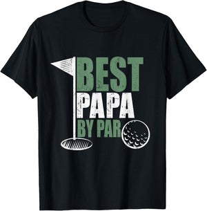 Best Papa By Par Father's Day Golf Shirt Gift Grandpa T-Shirt - T-Shirt | Black