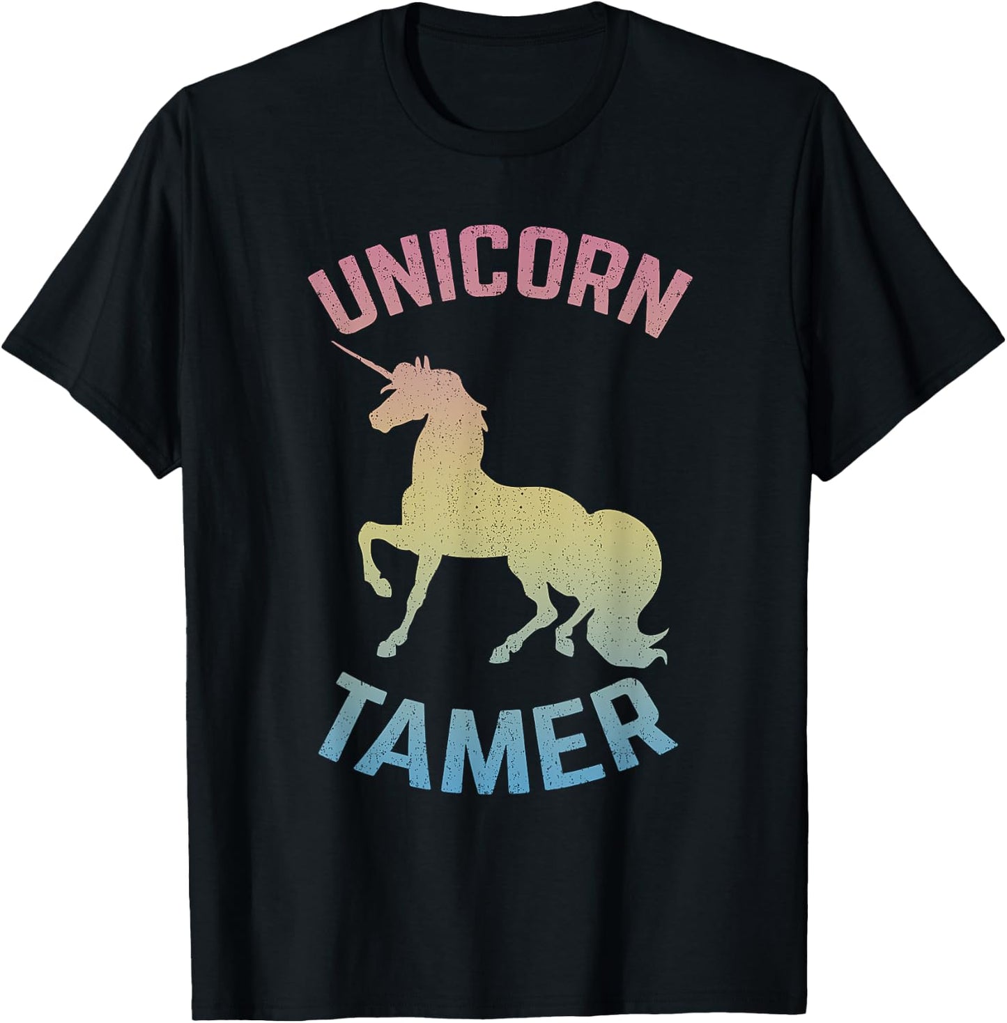 Awesome Girls UNICORN TAMER Rainbow T-Shirt - T-Shirt | Black