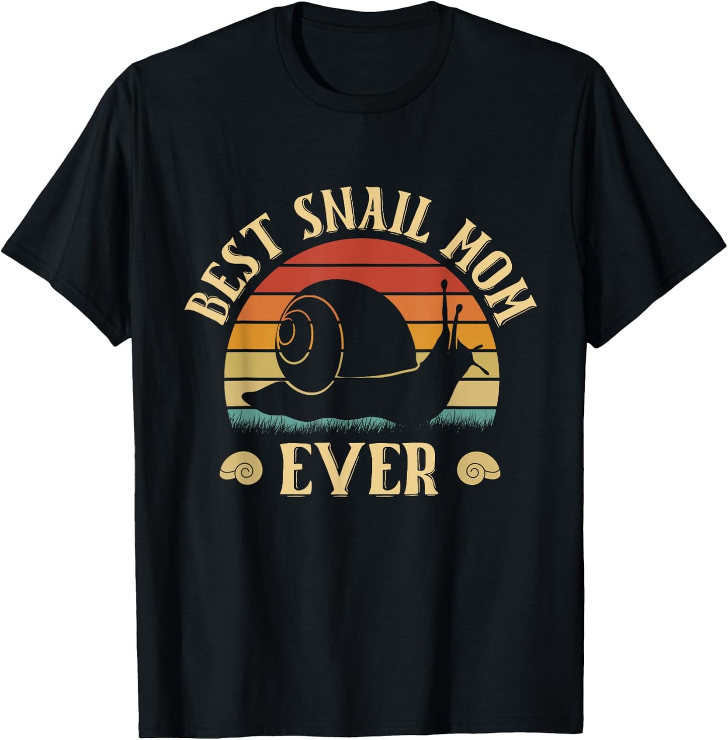Funny Best Snail Mom Ever Snails Owner Mothers day Vintage T-Shirt - T-Shirt | Black