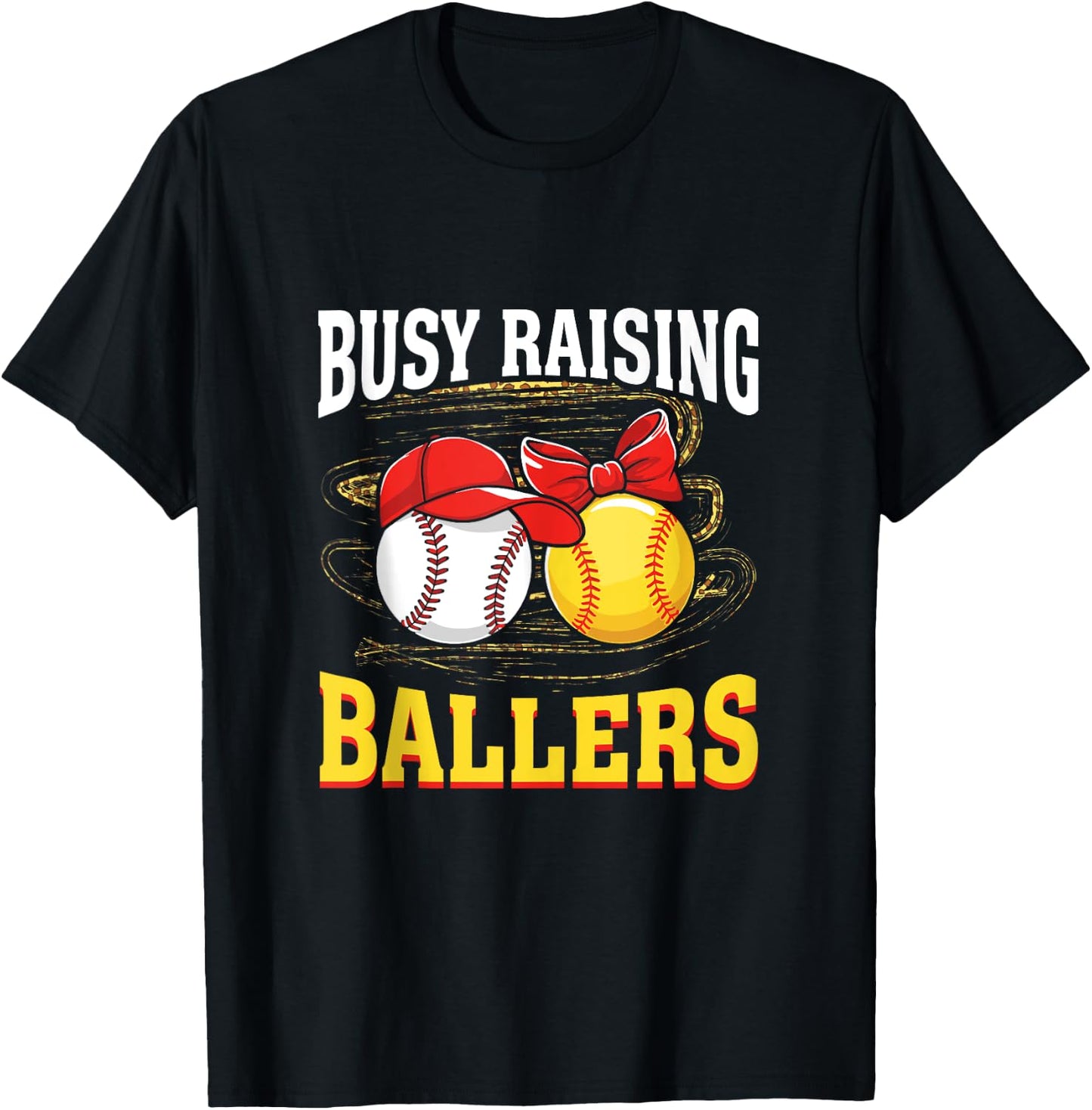 Busy Raising Ballers baseball softball mom leopard women T-Shirt - T-Shirt | Black