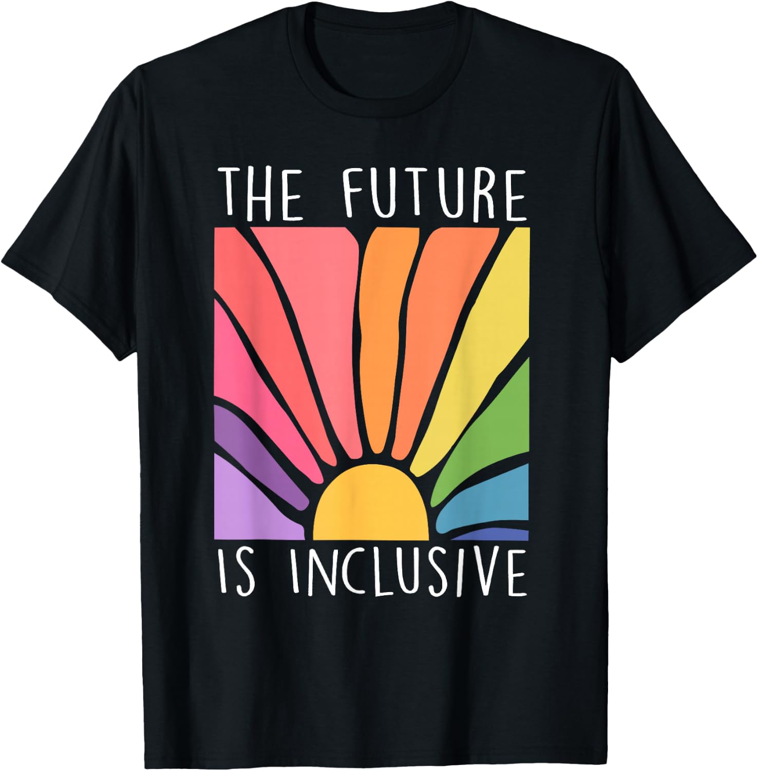 The Future is Inclusive Rainbow LGBT Lesbian Gay Trans Pride T-Shirt - T-Shirt | Black